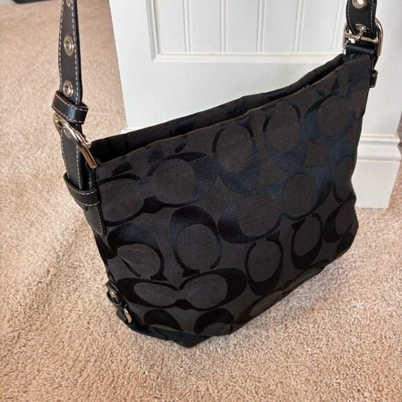 Coach Shoulder Bag Soho Jacquard Signature Duffle Black - Picture 4 of 15